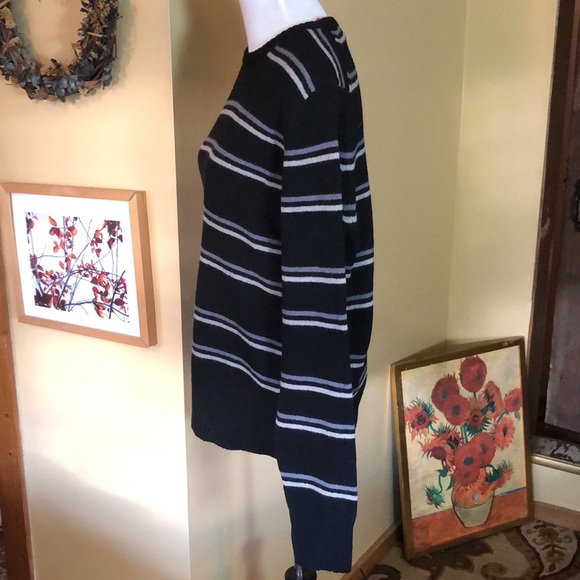 AYC By Joshua Faulk Size XL Wool blend Stripe Clean Graphic $119 NEW - Picture 7 of 15